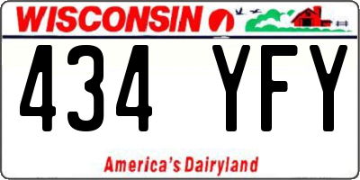 WI license plate 434YFY