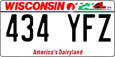WI license plate 434YFZ