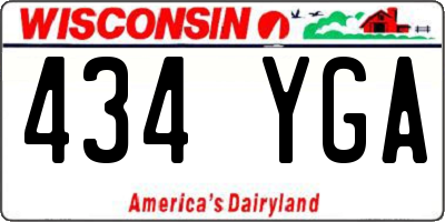 WI license plate 434YGA