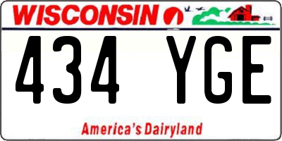 WI license plate 434YGE