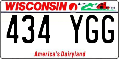 WI license plate 434YGG