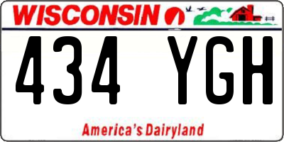 WI license plate 434YGH