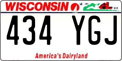 WI license plate 434YGJ