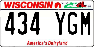 WI license plate 434YGM