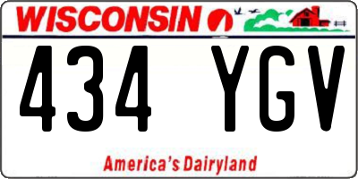 WI license plate 434YGV