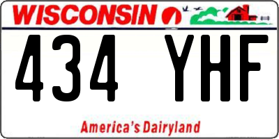 WI license plate 434YHF