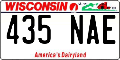 WI license plate 435NAE