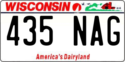 WI license plate 435NAG