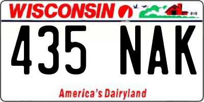 WI license plate 435NAK