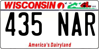 WI license plate 435NAR