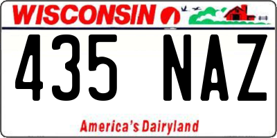 WI license plate 435NAZ