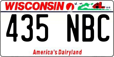 WI license plate 435NBC
