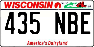 WI license plate 435NBE