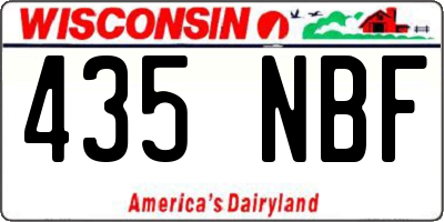 WI license plate 435NBF