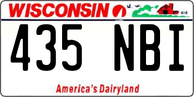 WI license plate 435NBI