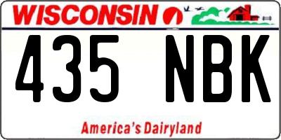 WI license plate 435NBK