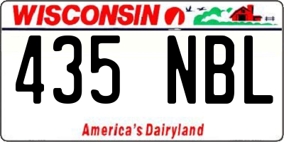 WI license plate 435NBL