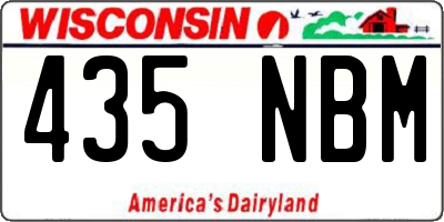 WI license plate 435NBM