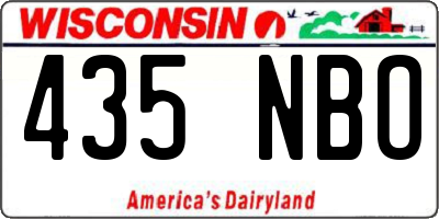 WI license plate 435NBO