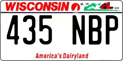 WI license plate 435NBP