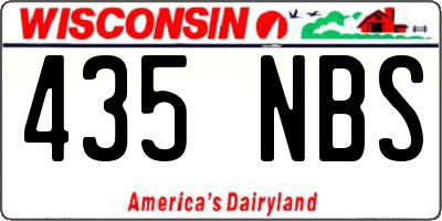 WI license plate 435NBS