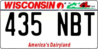 WI license plate 435NBT
