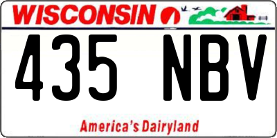 WI license plate 435NBV