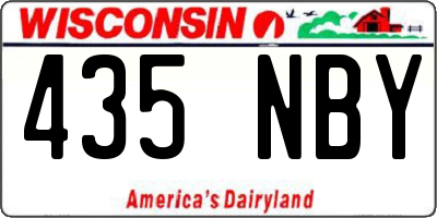WI license plate 435NBY