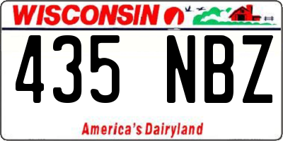 WI license plate 435NBZ