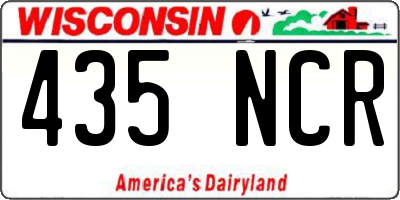 WI license plate 435NCR