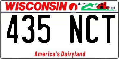 WI license plate 435NCT