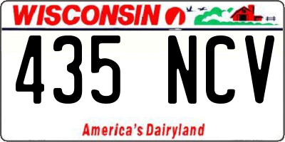 WI license plate 435NCV