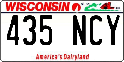 WI license plate 435NCY