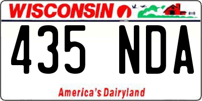 WI license plate 435NDA