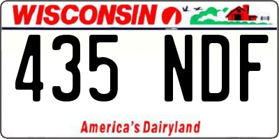 WI license plate 435NDF