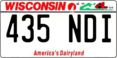 WI license plate 435NDI