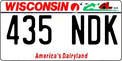 WI license plate 435NDK
