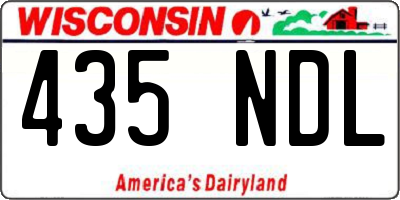 WI license plate 435NDL