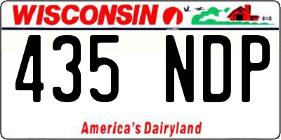 WI license plate 435NDP