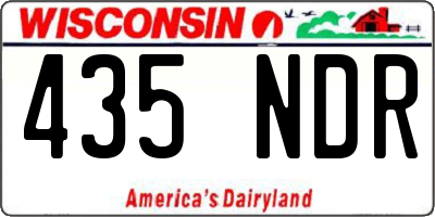 WI license plate 435NDR