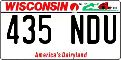 WI license plate 435NDU