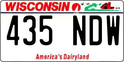 WI license plate 435NDW