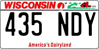 WI license plate 435NDY