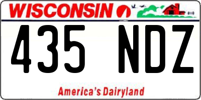WI license plate 435NDZ