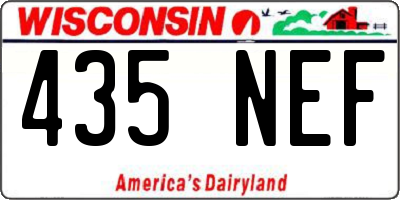 WI license plate 435NEF