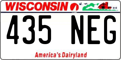WI license plate 435NEG