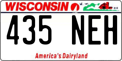 WI license plate 435NEH