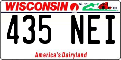 WI license plate 435NEI