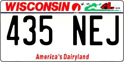 WI license plate 435NEJ