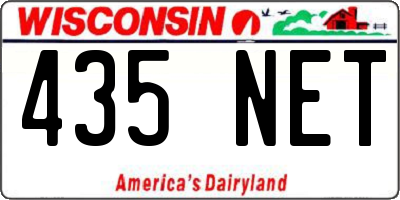 WI license plate 435NET